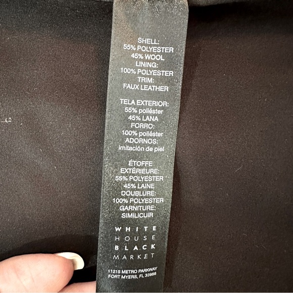 White House Black Market Plaid Moto Coat – Size XS - Picture 14 of 16